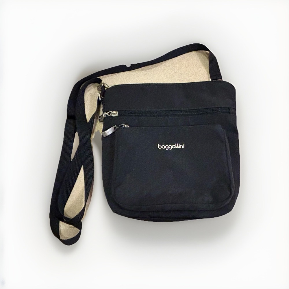 Baggallini Modern Pocket Crossbody Bag - NAVY Nylon Travel Purse Organizer